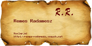 Remes Radamesz névjegykártya